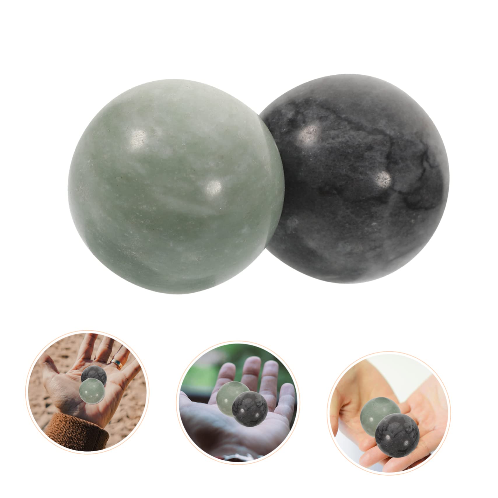 Anneome de Bolas Rodantes de Mármol y Presión de Acupuntos 2 Juegos Redondas y Lisas para Masaje de Manos Ideales para Terapia Física