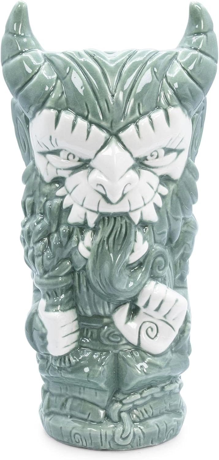 Beeline Creative Geeki Tikis Krampus Ceramic Mug | Tumbler Cocktail Glasses, Tropical Drinkware For Home Barware Set | Holiday Horror Movie Gifts And Collectibles | Holds 18 Ounces