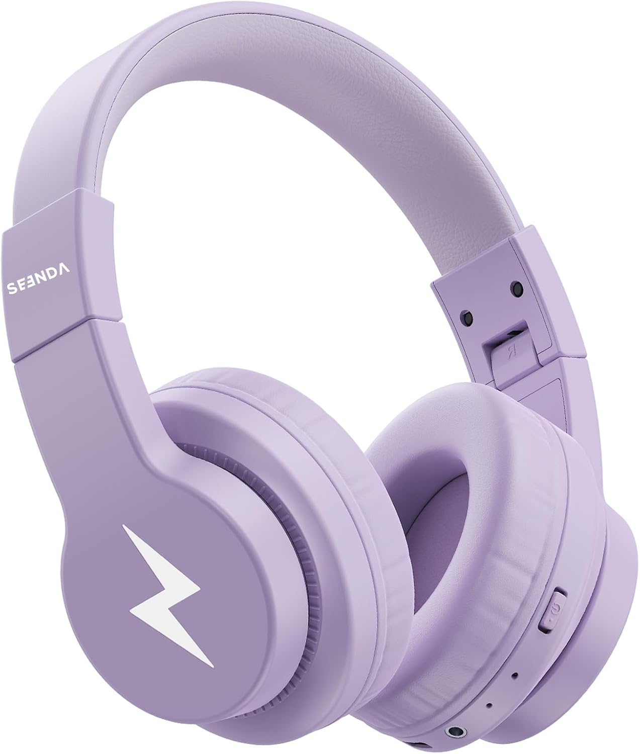seenda Kids Bluetooth Headphones, JCH-01 Kids Wireless Headphones for School, 85/94dB Volume Limited, 45H Playtime, 3 Lighting Modes, Built-in Mic Headset with Aux Cord for iPad,Purple
