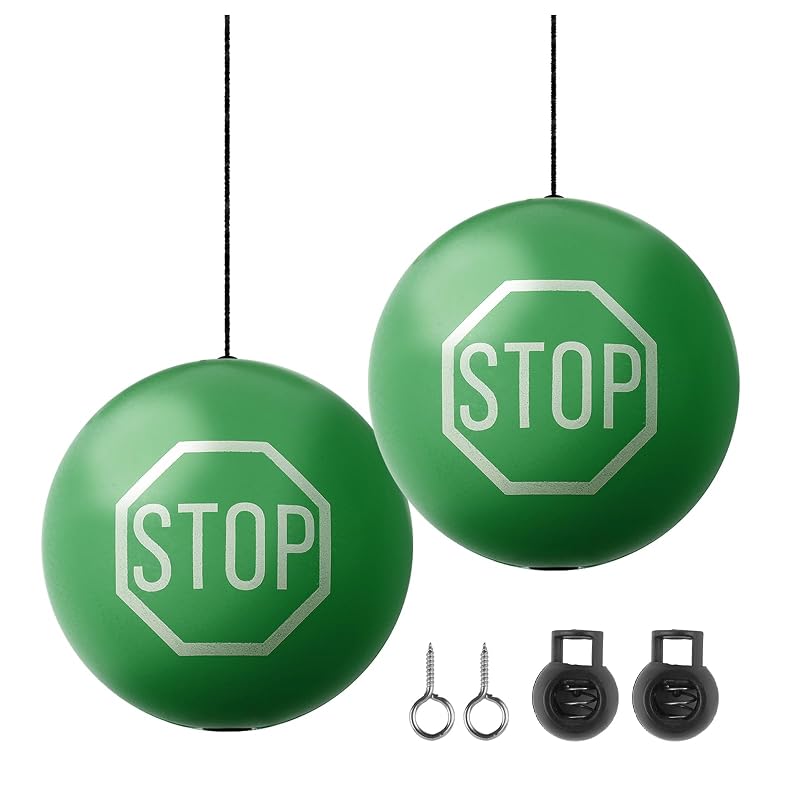 Bolas de Estacionamento para Garagem VKQTS com Corda Ajustável e Aviso STOP Verde, Kit com 2 unidades