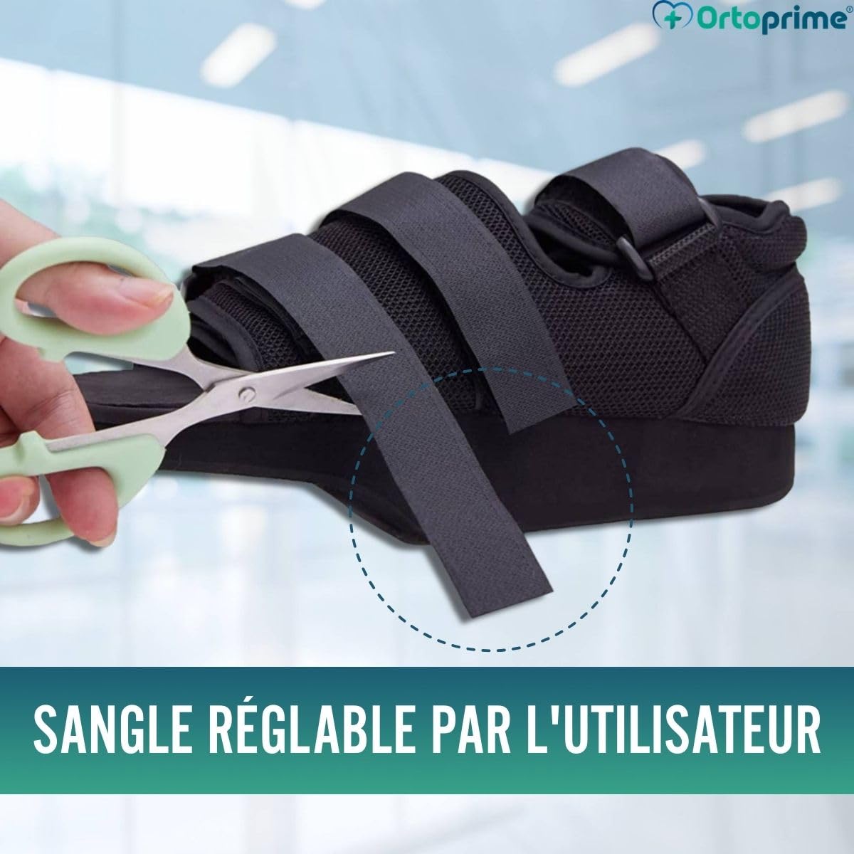 OrtoPrime Chaussure postopératoire au talon réglable - Chaussures orthopédiques pour opération du pied - Chaussure bilatérale post-chirurgicale (taille L (42-44)