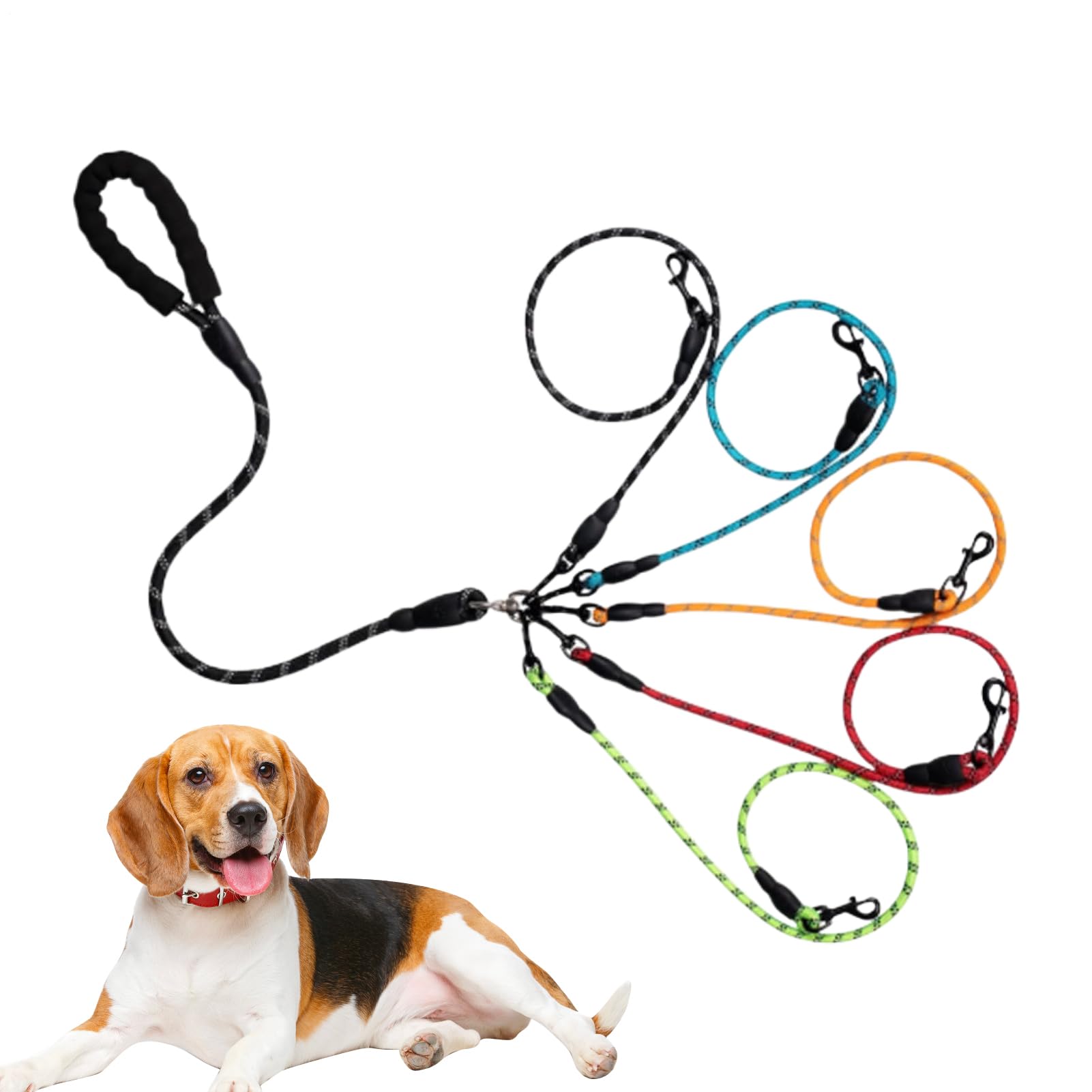Corde de traction pour chien avec poignée rembourrée et rotation 360