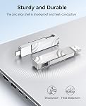 ORICO 512GB Externe SSD, 1050MB/s Drive externe haute vitesse pour l'État solide, 2-in-1 Double lecteur USB C + USB A Stockage pour iPad portable iPhone 17, 16 Series, Smartphone, Mac, Audio, Véhicule - G201