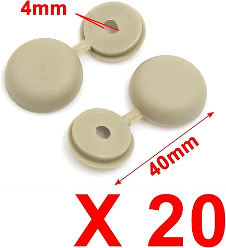 Miniatura 3 de uxcell 20 tapas plegables de 0.157 in con bisagras beige para decoración de muebles de hogar y automóvil, 20 unidades