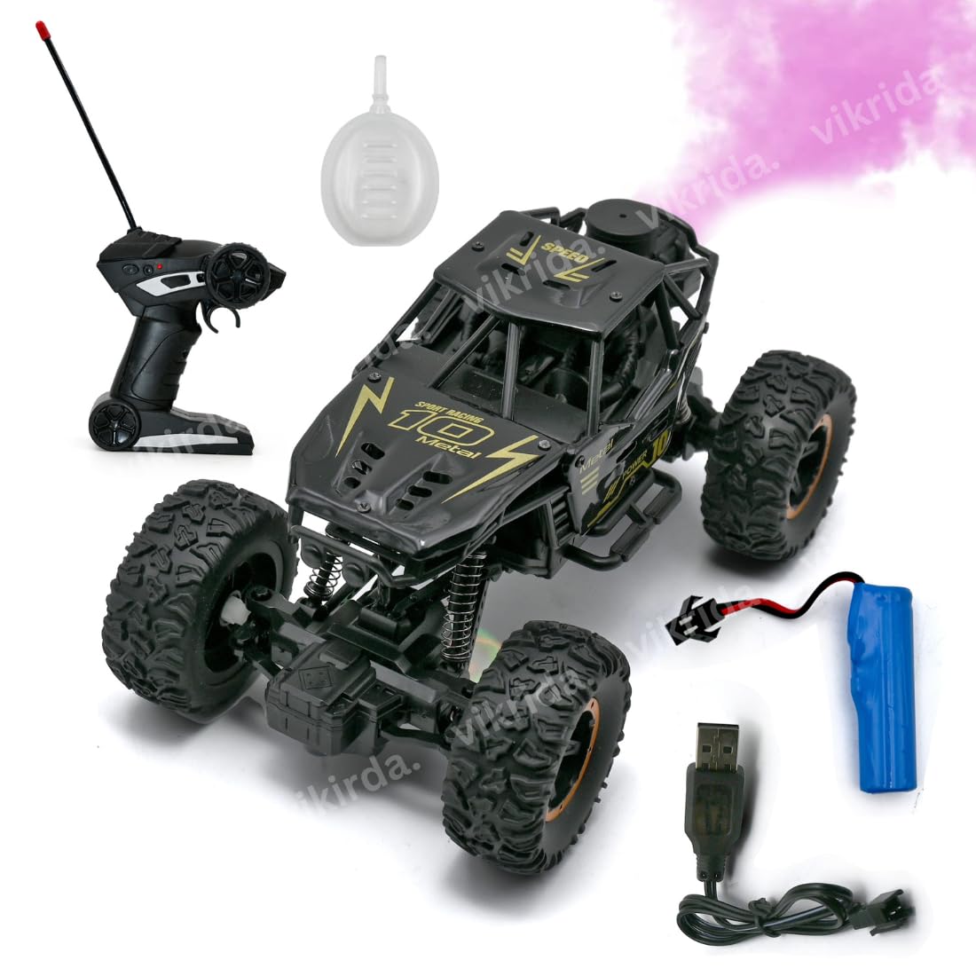 VikriDA Remote Control Car For Kids With Mist Smoke Effect 2 Wd Monster Truck Rock Crawler Climbing Rc Toy Vehicle Car For Boys,Blue (B0CFXZPCDC) Amazon Price History, Amazon Price Tracker