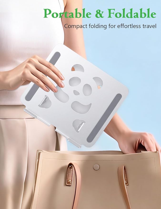 Soporte para portátil ajustable de aluminio con diseño panda miniatura 7