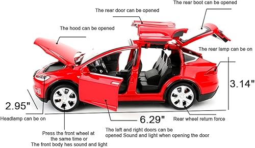 Miniatura 14 de Vehículos de juguete fundidos a presión a escala 1:24 modelo X de aleación para niños, juguete de juguete de automóvil, juguete de aleación con 1:24