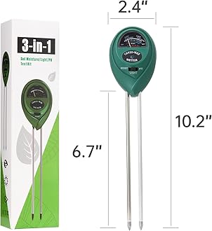 2 Packs Soil Moisture Meter, 3 in 1 Soil Tester Tool, Plant Water Monitor, Soil Hygrometer Sensor for Gardening, Farming, Indoor and Outdoor Plants, No Batteries Required (Black & Green)
