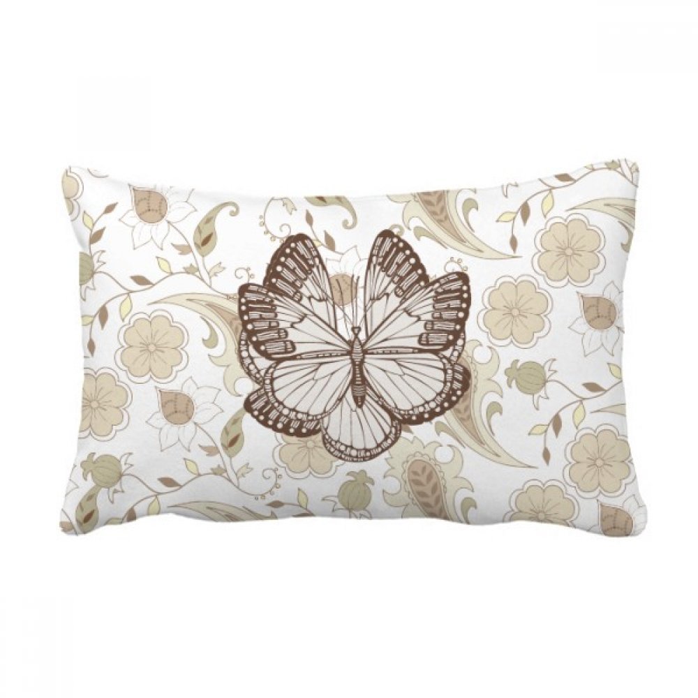 Coussin lombaire fleurs papillon rose pâle jeter coussin décoratif 16x24