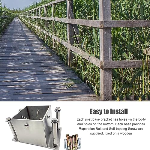 Ancrage carré inox 135mm pour poteau : la fixation durable des terrasses élégantes - 7