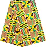 HongyuAmy African Fabric Ankara Print Kente 1 Yard African Wax (A14)