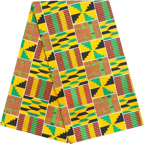 HongyuAmy African Fabric Ankara Print Kente 1 Yard African Wax (A14)