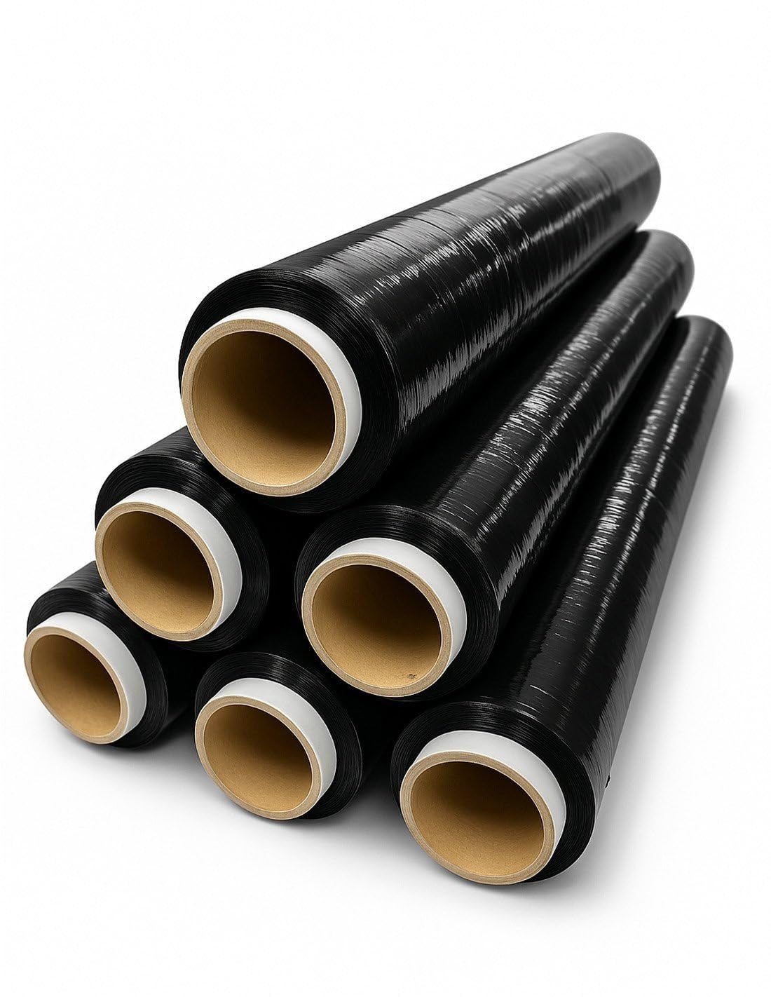 JARDIN202 - Film para Embalar Industrial, Manual, Mudanzas y Envios | Retractil | Negro | 50cm x 200 Metros | Pack 6 Rollos