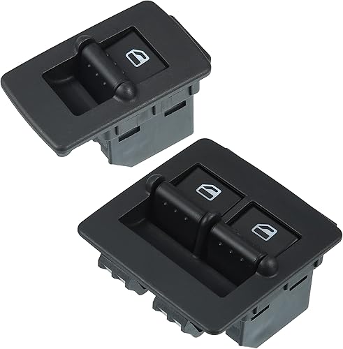 X AUTOHAUX Interruptor maestro de elevalunas eléctrico del lado del conductor y del lado del pasajero delantero Juego de interruptores de control