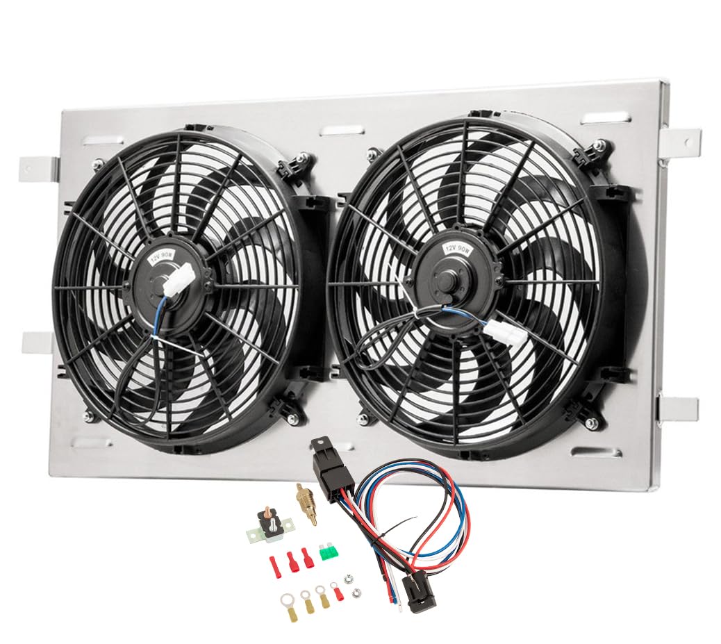 Radiator Shroud Fan for 2004-2008 2007 Ford F150 Expedition 4.6L 5.4L V8 Electric Fan with Relay kit