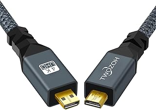 Twozoh Micro HDMI to Micro HDMI Cable, Micro HDMI Male to Micro HDMI Male Cable, Micro HDMI Type D Male to Male Cable Support 3D/4K 1080p (0.3CM)