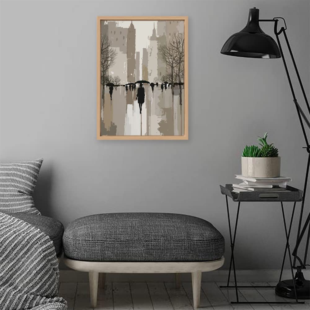 Verre Art Designs Print Wooden Floater Framed Canvas Wall Printed Painting Art Decoration Poster (14x22 Inch) - Under The Rain, B