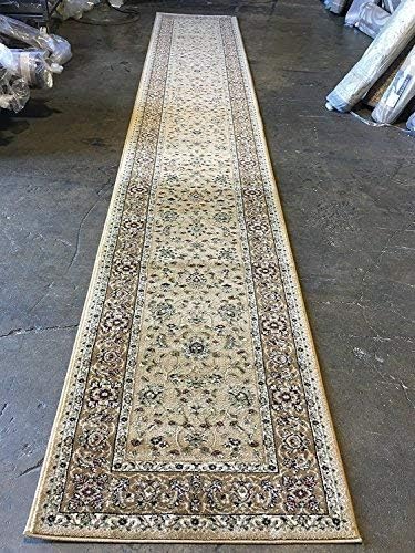 Miniatura 2 de Alfombra persa larga tradicional de 330.000 puntos, diseño bereber beige 601 (31 pulgadas x 15 pies 8 pulgadas)