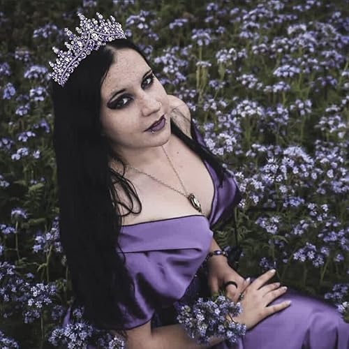 Miniatura 4 de TOBATOBA Tiaras moradas de corona morada, tiaras y coronas de diamantes de imitación para mujer, tiara de boda para novia, corona de reina, tocados