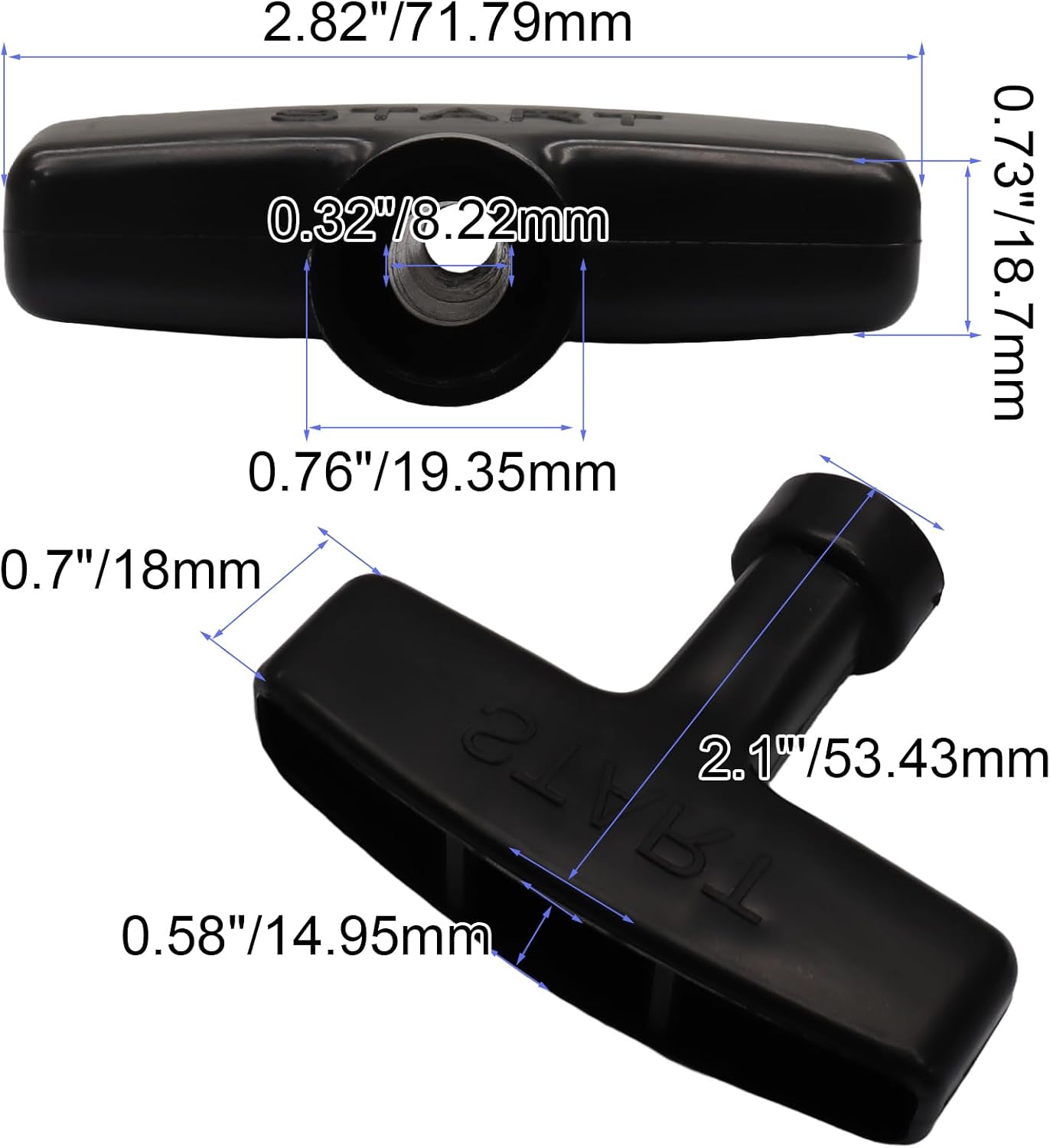 2Pcs Pull Cord Handle Engine Pull Starter Handle Grip