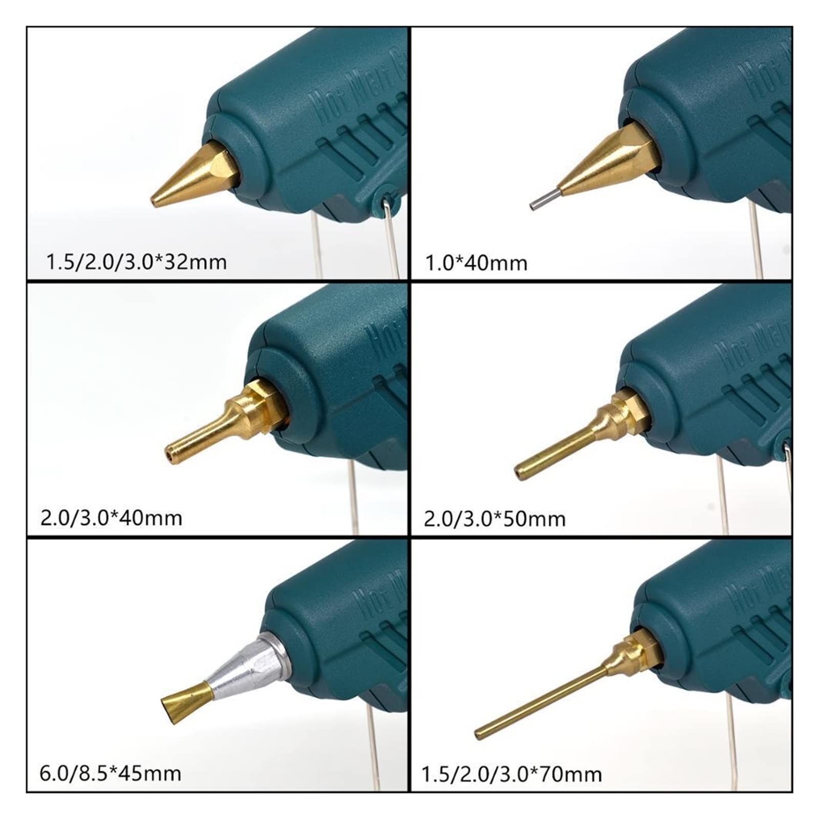 Pistolet do klejenia na gorąco 15 w 1 zestaw narzędzi pistolet silikonowy 50 W/OFF/150 W przełącznik do naprawy rzemiosła DIY użyj 11mm klej w sztyfcie czysta miedź dysza do tworzenia(SET-6)