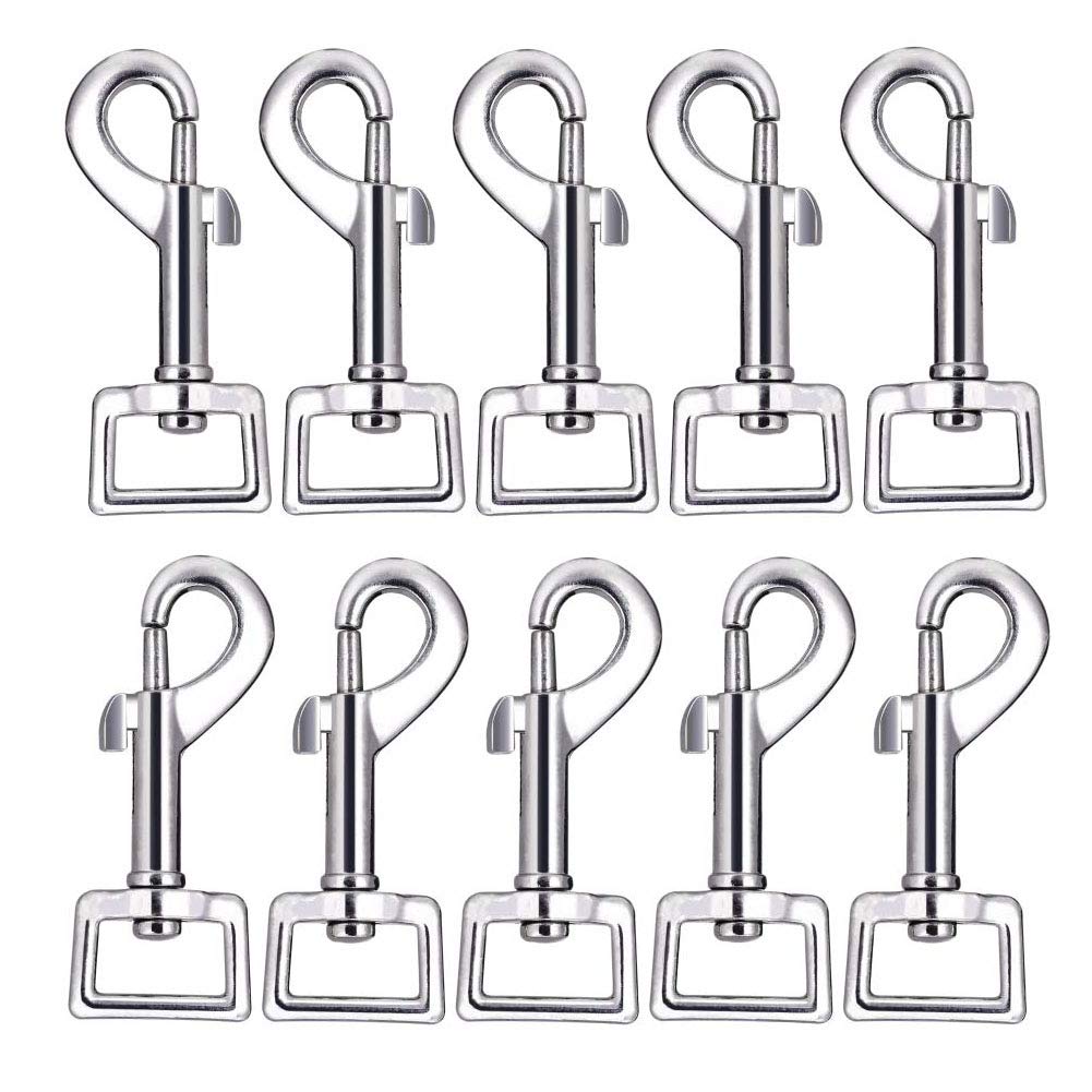ELDETU Snap Hooks Heavy Duty | Heavy DutyNickel Plated Best for Spring Pet Buckle, Key Chain for Linking Dog Leash Collar, Handmade Crafts Project(10 Pack)