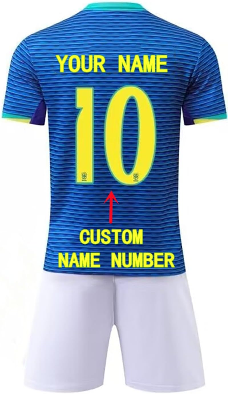 Customizable BRA Soccer Custom Jersey Set Men/Kids Personalize Name Number Shirt Shorts give Gifts to fans Uniform