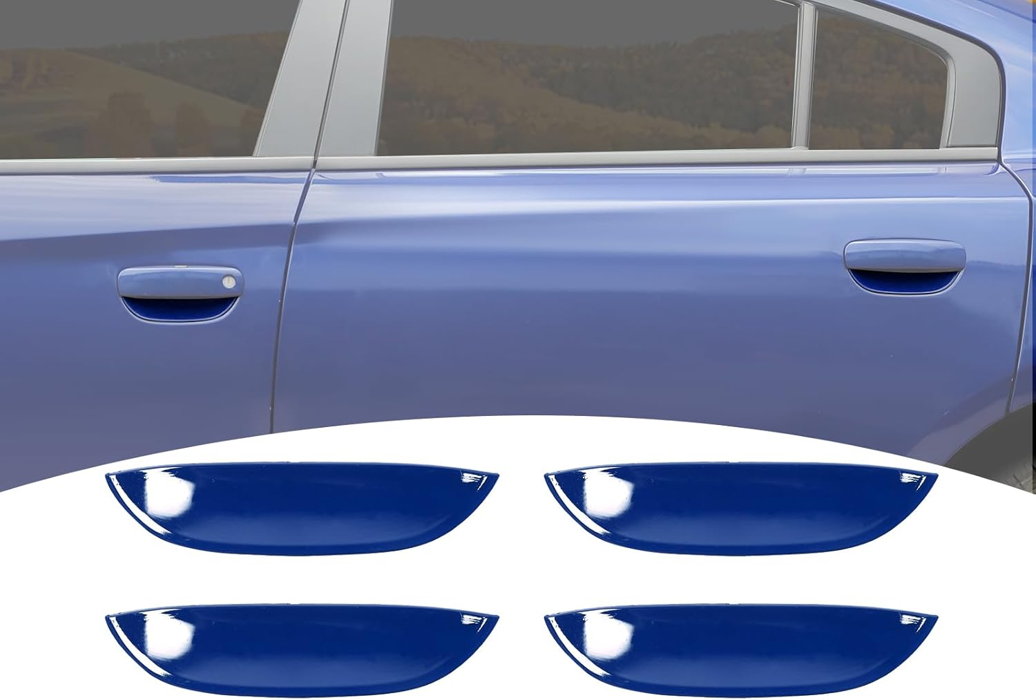 for Charger Door Handle Cover Trim Bowl Fit for Dodge Charger 2011-2023 Blue Exterior Accessories 4pcs