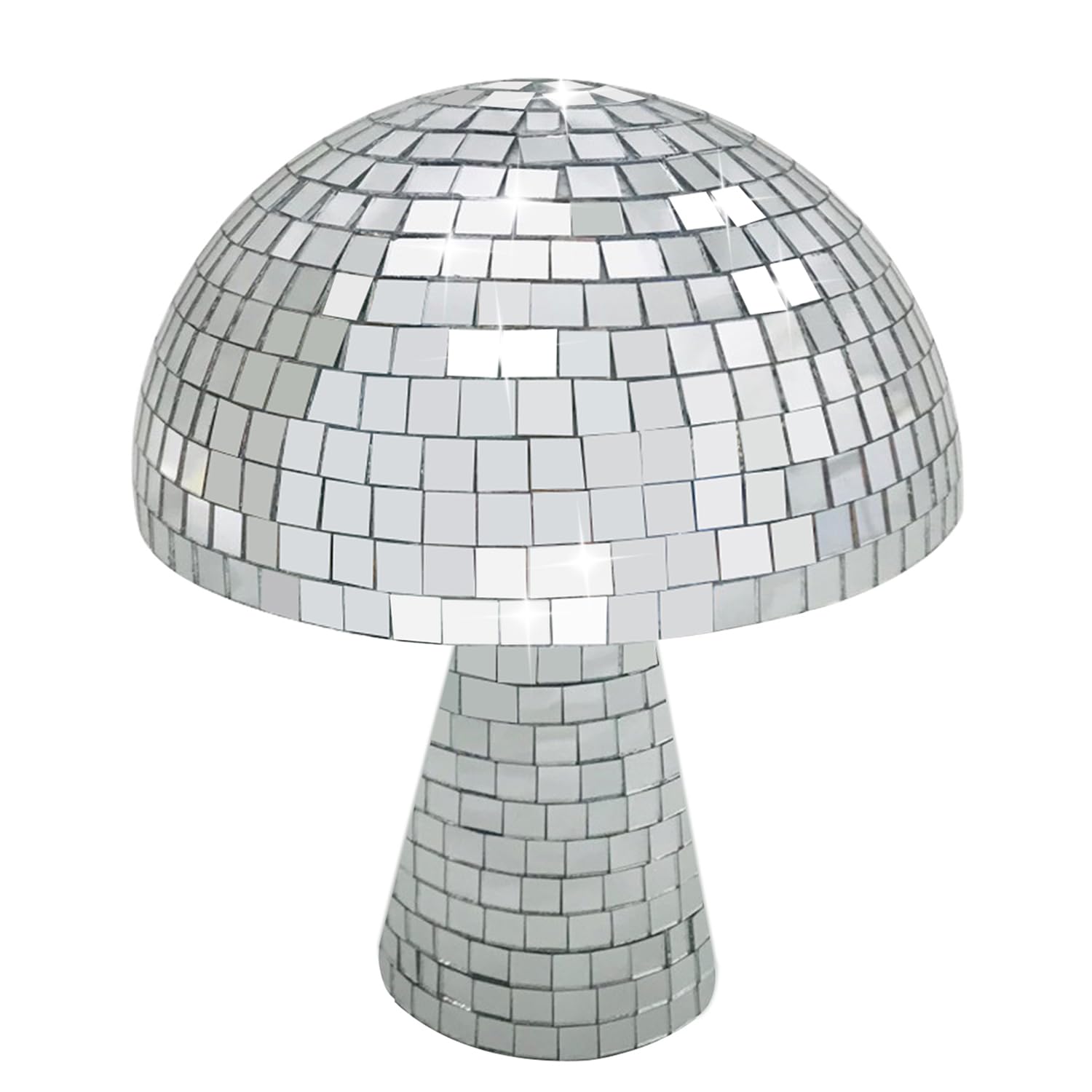 Mushroom Disco Ball, Silver Mirror Glitter Table Decor Reflective Light for Bar, Dance Floor, Party, Room, Floor and Home Art Decorations (Silver 6 Inch)