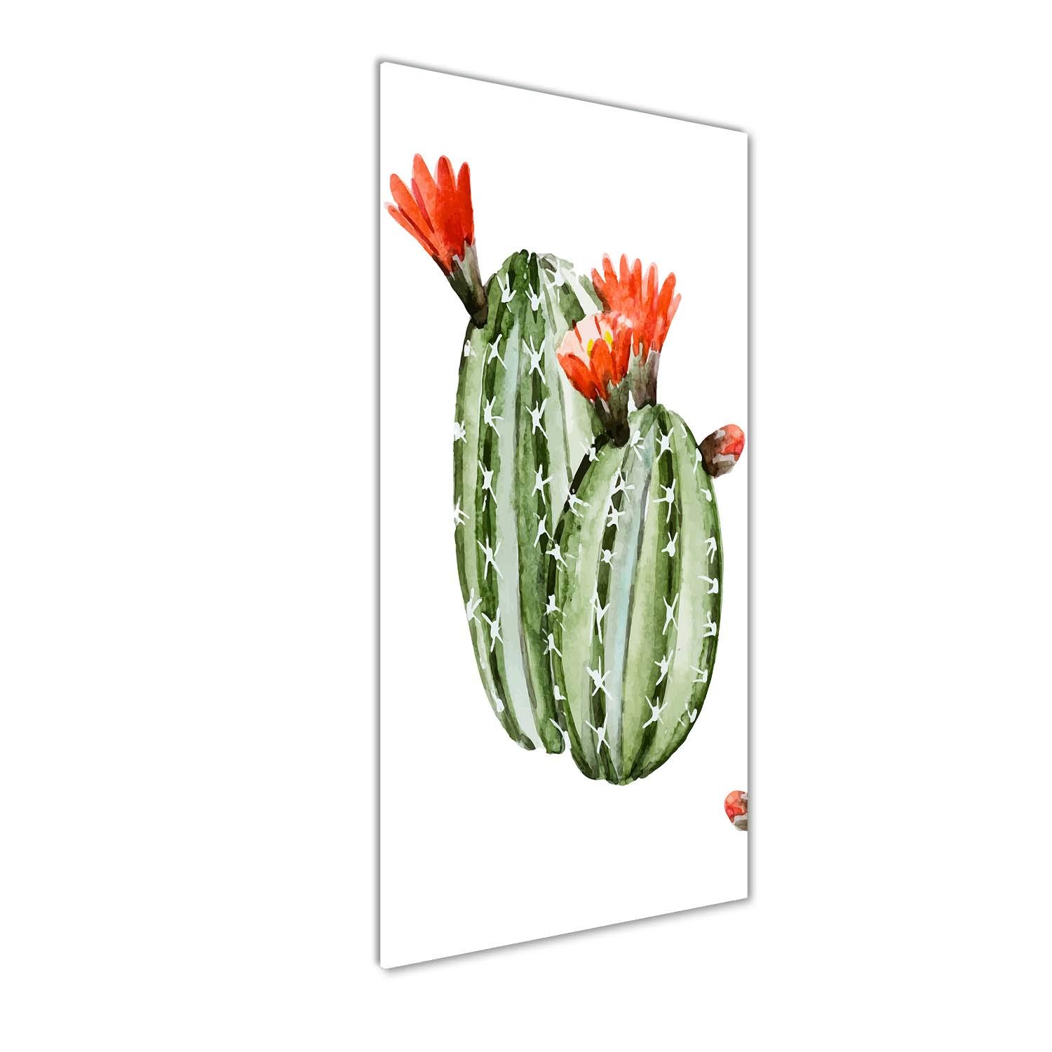 Tableau plexiglas fleurs cactus orange 50x125 cm pour décoration murale modernise votre salon