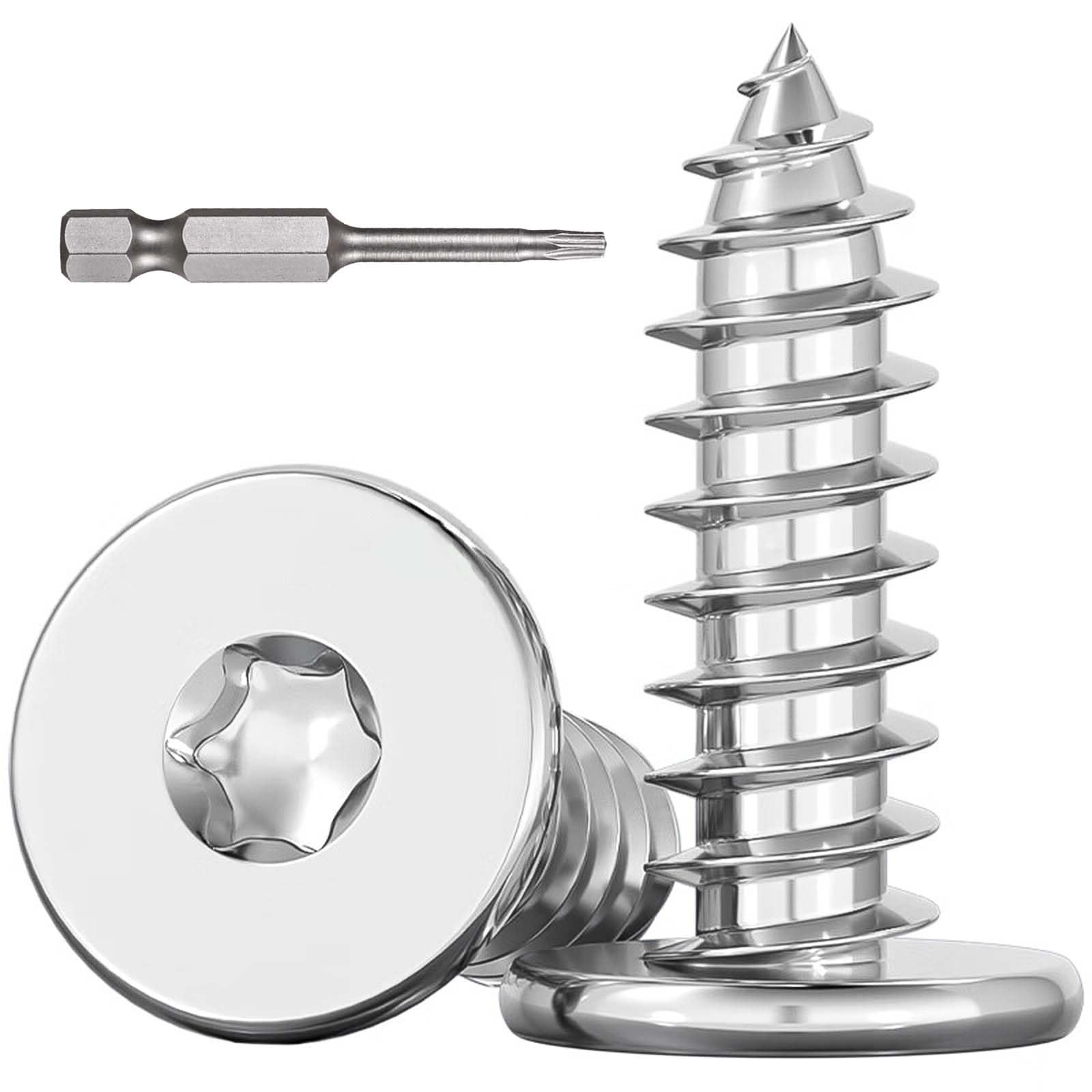 Dayalo 30 Stück Holzschrauben Torx M5x25mm, Flachkopfschrauben Holz, Edelstahl A2 V2A, Selbstschneidende Torx Schrauben, Vollgewinde, mit Schraubendreher Bit, für Holzverbindungen