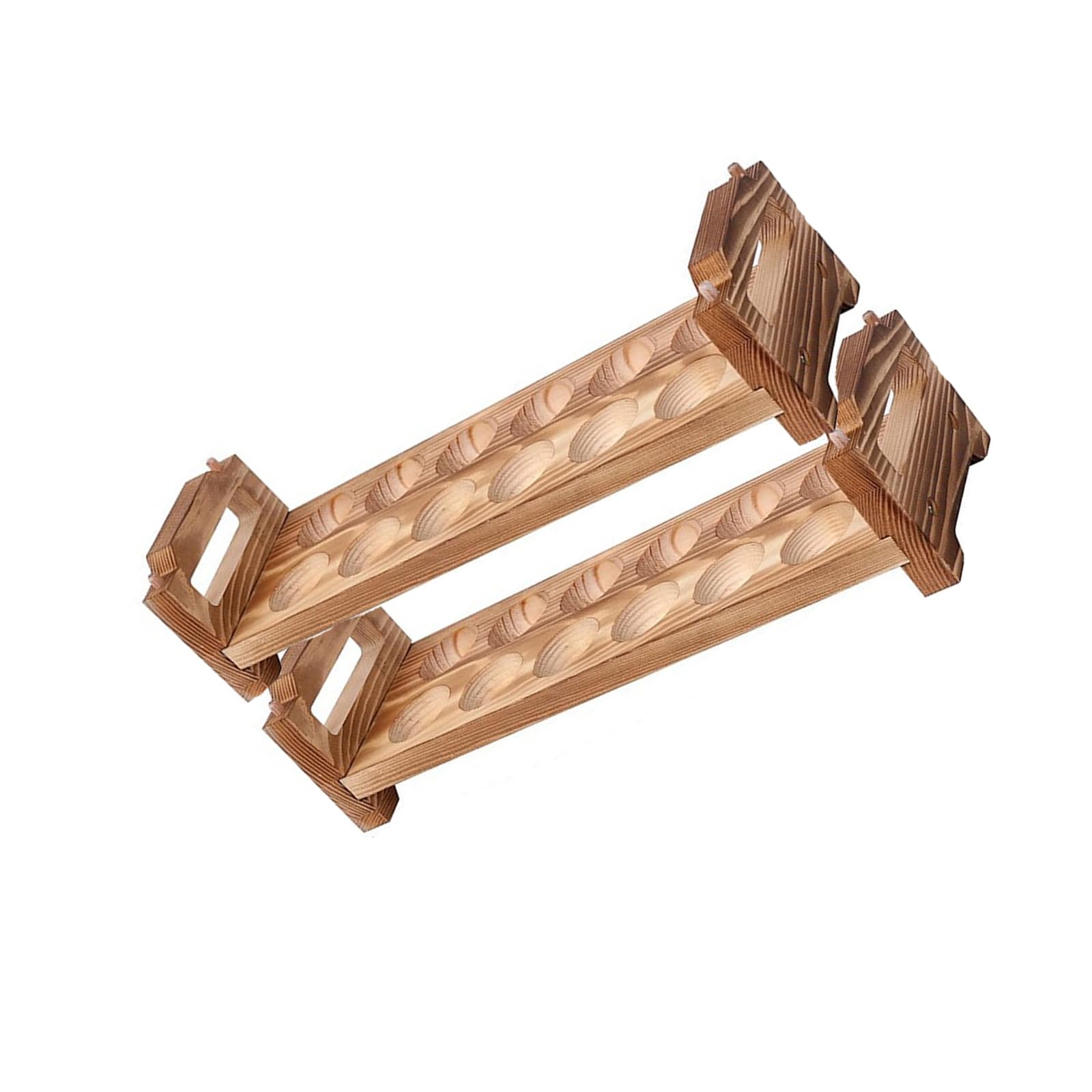 Space Saving Wooden Eggs Storage Rack Double Layer for Kitchen Countertop Efficient Eggs Organiser Vertical Rack