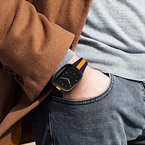 ▷ Hepsun - Bandas de cuero compatibles con Fitbit Sense/Fitbit Vers