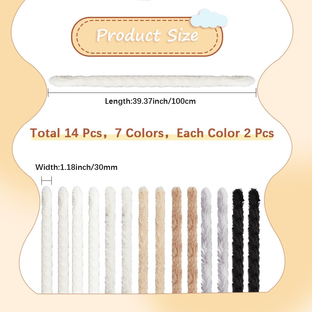 craspire 14 Cure Pipe Extra Épais pour Travaux Manuels 39po Tiges de Chenille Duveteuses Fourrure Polaire Corail Géante Douce Faite à la Main Projets Artistiques Jouet en Peluche Décoration Amusante