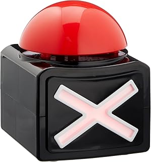 Cepewa Buzzer | für Pause oder Games | mit Sound und Licht | Quizbuzzer | batteriebetrieben