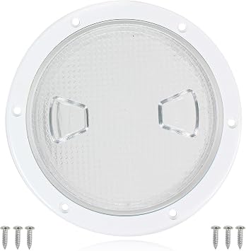 Boat Hatch 4in/6in/7.2in,Boat Deck Plates Round Non-Slip Inspection Hatch with Clear Detachable Cover,Marine Access Hatch Deck Hatches for RV Boat Yacht Kayak Outdoor Mount-Screws Included