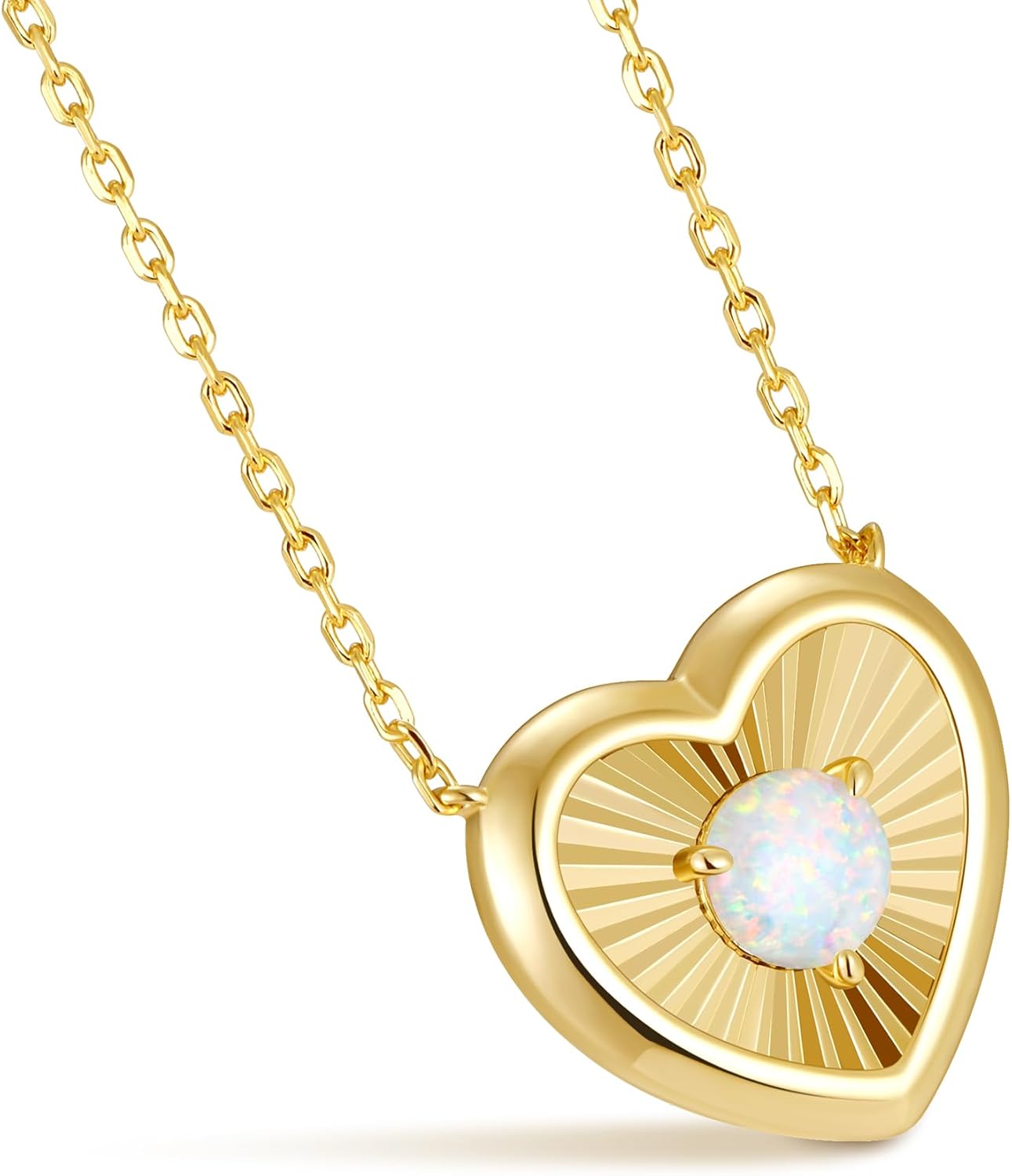 Kstyle 14K Gold Heart Pendant Necklace for Women - Birthstone for Birthday/Valentin...