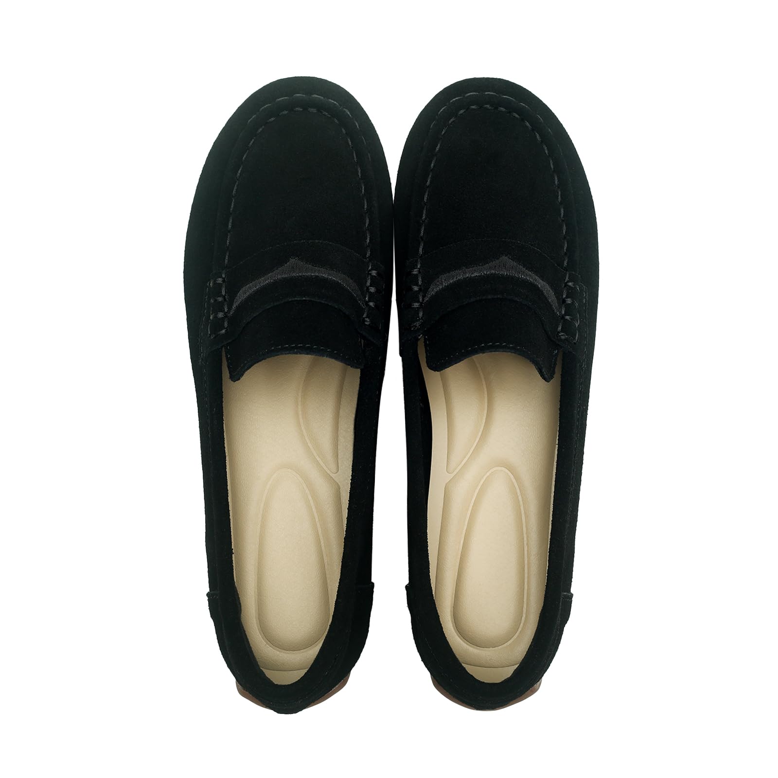 Women's Suede Leather Driving Loafers Comfortable and Elegant Mocasin Shoes Penny Shoes