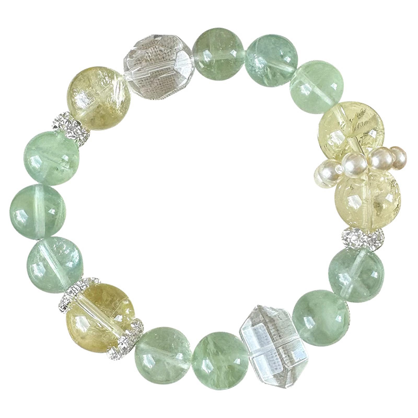 Bracciale di cristallo da donna, gioiello con perline di quarzo naturale