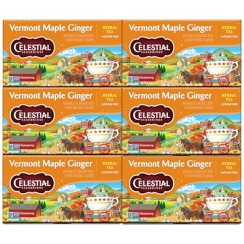10% coupon - Celestial Seasonings Herbal Tea, Vermont Maple Ginger, 20ct, 6 boxes