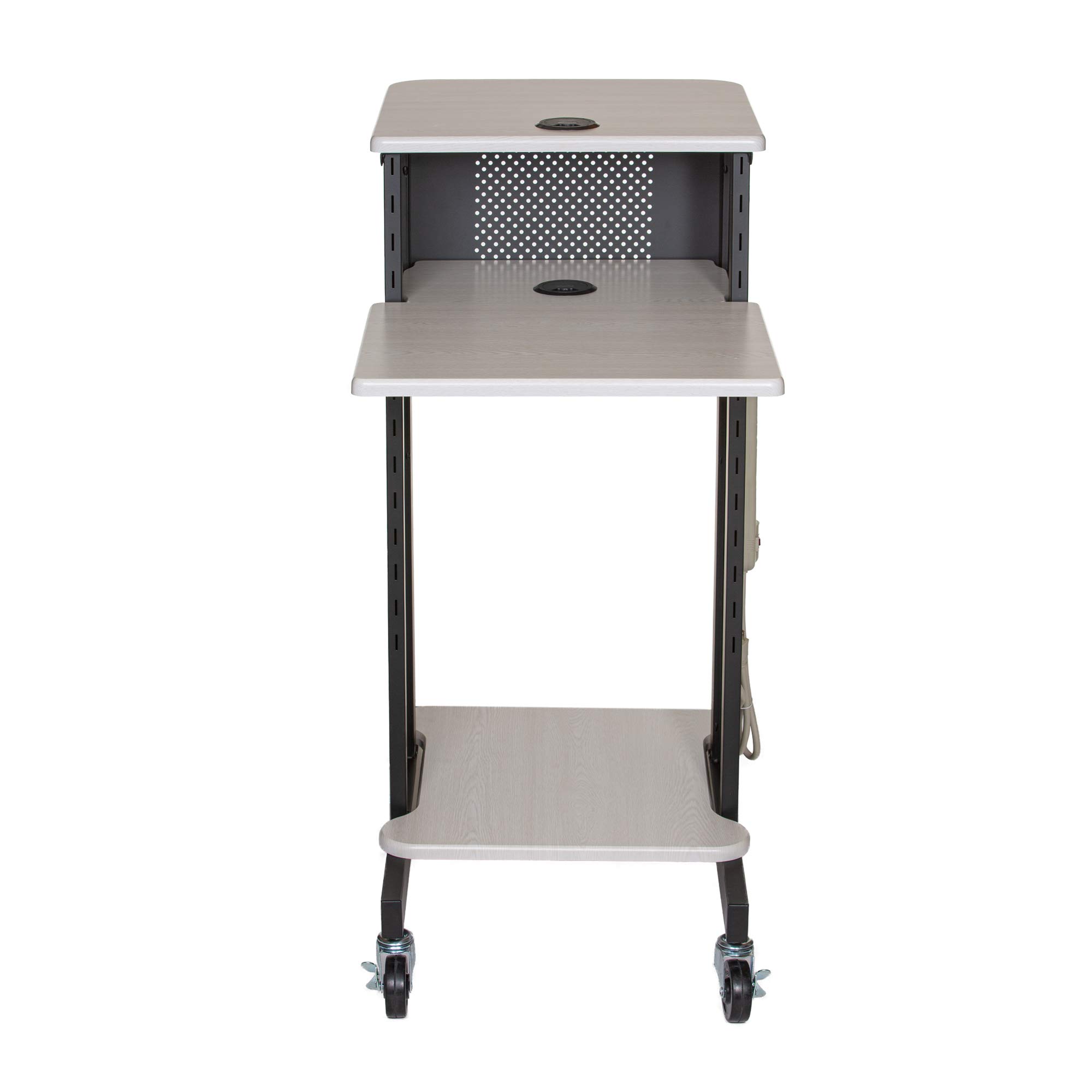 OEF Furnishings Presentazione Carrello e Supporto, OEFPRC200, Telaio in Acciaio, Venatura del legno avorio