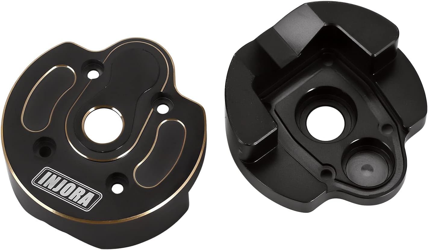 INJORA RC Messing Portal-Cover 2Stk Schwarze Beschichtung Portal Lenkung Knöchel Deckel für RC Crawler Axial SCX10 III AXI03007 & AXI03004 Upgrade Teil