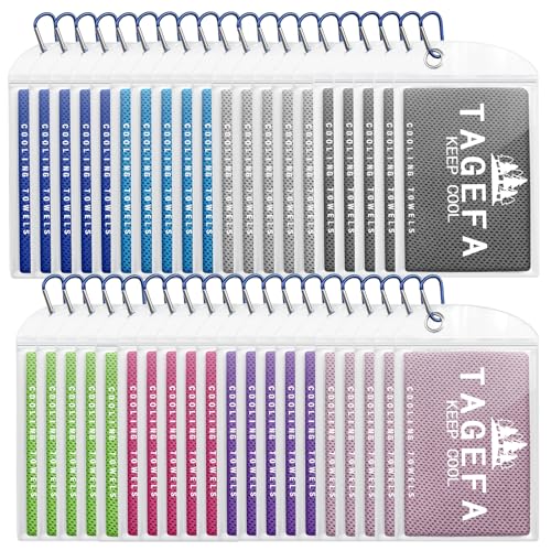 Tagefa Cooling Towels 40 Pack 40x12 Bulk Cold Towels for Hot Weather Cool Gym Towel for Neck & Face Cooling Rags with Carry Bag for Sports Workout Golf Camping Travel