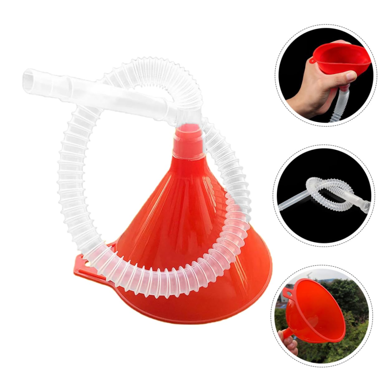 6 Piezas Embudo de relleno embudo de aceite de motor flexible de gasolina motocicleta Derrame de petróleo queroseno aceite de coche páginas