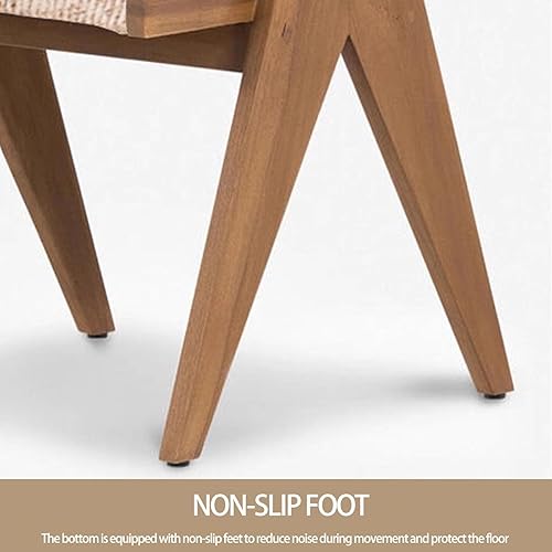 Miniatura 7 de Dining Chairs Linen Mid Century,Kitchen Chairs with Wood Legs,Farmhouse Dining Room Chair,Living Room Chair Armless Accent with Back for Room