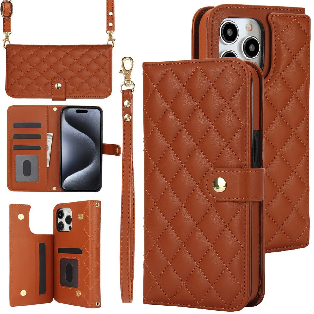 Étui cuir iPhone 16 Pro marron pour transporter vos cartes