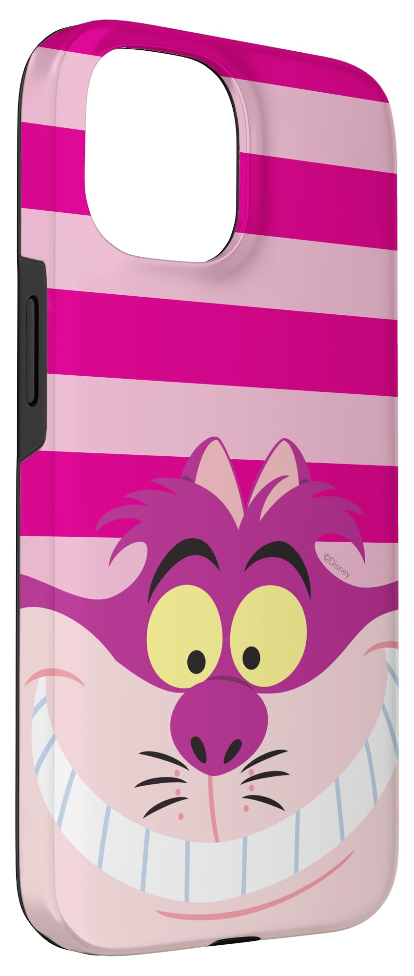 Custodia per iPhone 15 Disney Alice nel Paese delle Meraviglie Stregatto Rosa Strisce