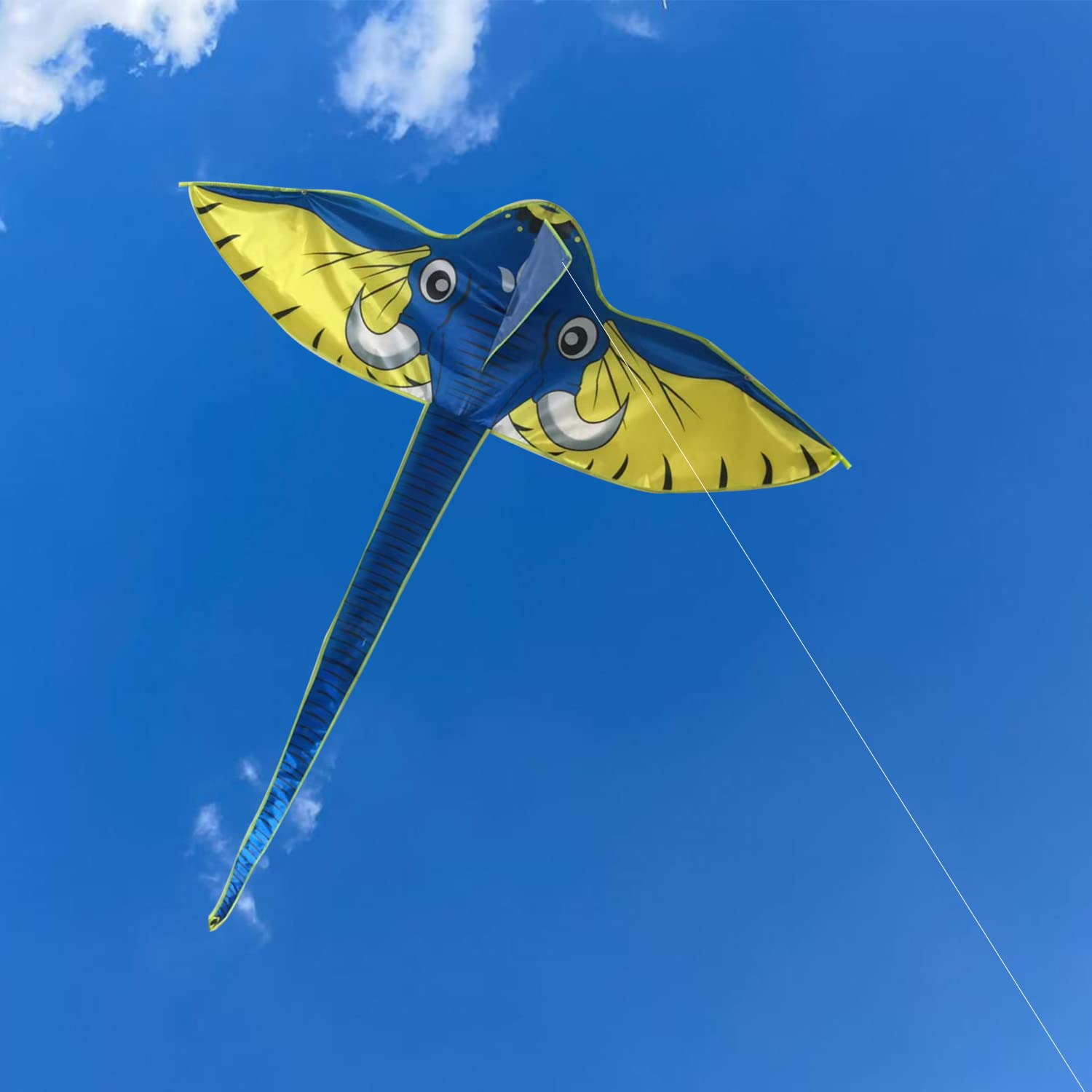 Dingbear 1pcs Simple Flying Kite, Elephant Kite, Suitable for Children, Outdoor Games and Beach Park Activities