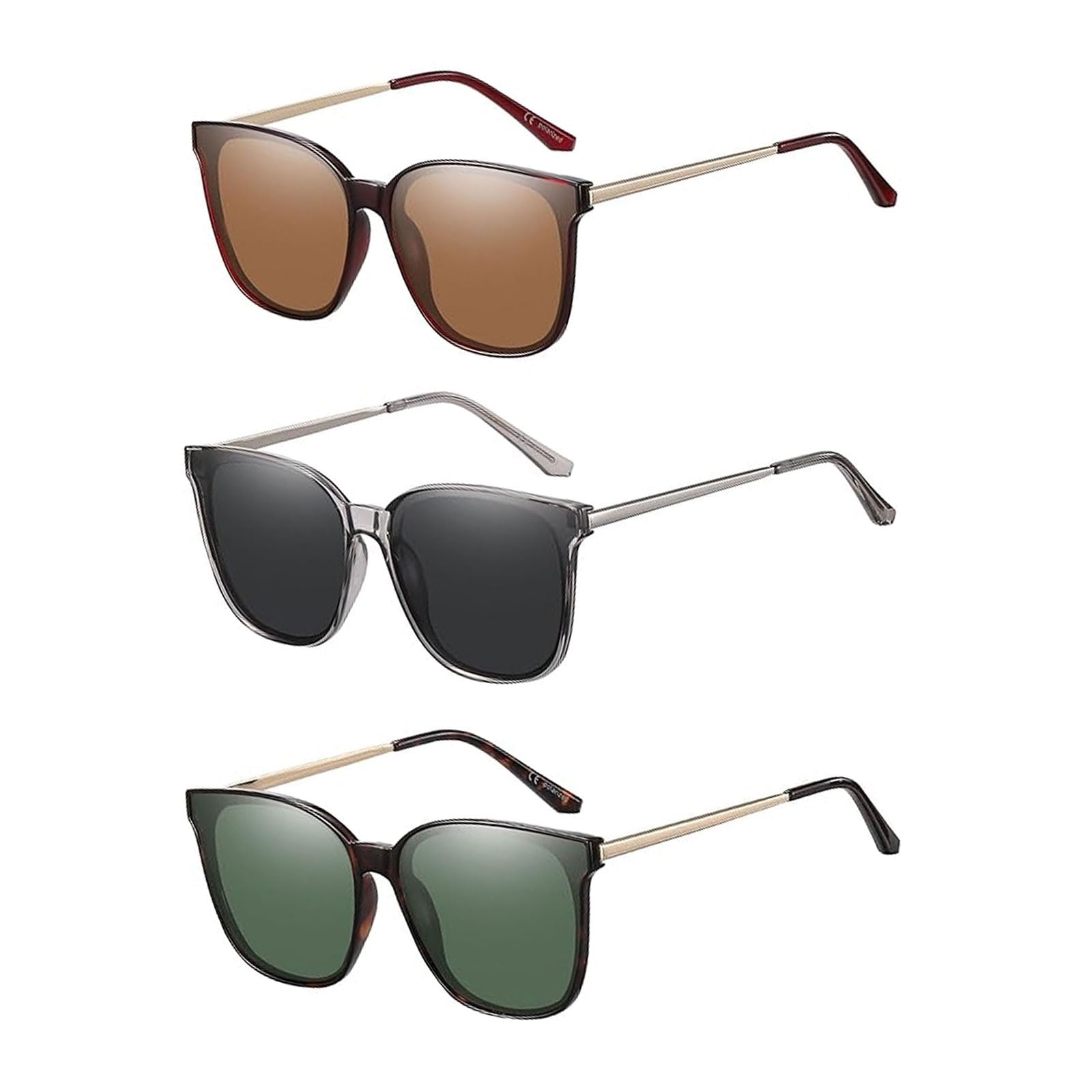 【192円】 Amazon Haul メンズ レディース 偏光サングラス 3点セット 【送料無料】