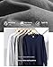 Kreeqe Soft Breathable Men's 100% Cotton Thermal Underwear Set Long Sleeve Multiple Neck Styles Winter Warmth Protection(Middle-Collar-apri,XXXL)